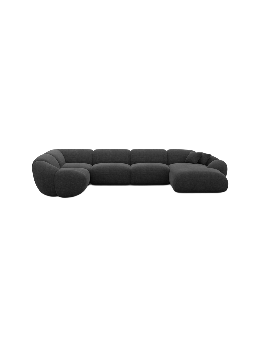 
6-Sitzer Design Panorama-Sofa „Arden XL“ mit Strukturstoff-Bezug - Strukturstoff Anthrazit / Lange Seite links