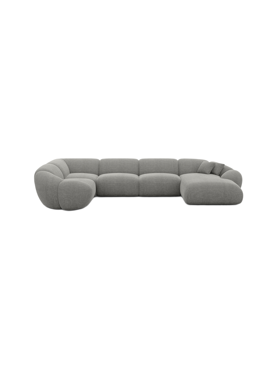 
6-Sitzer Design Panorama-Sofa „Arden XL“ mit Strukturstoff-Bezug - Strukturstoff Anthrazit / Lange Seite links