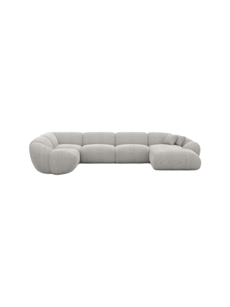 
6-Sitzer Design Panorama-Sofa „Arden XL“ mit Strukturstoff-Bezug - Strukturstoff Anthrazit / Lange Seite links