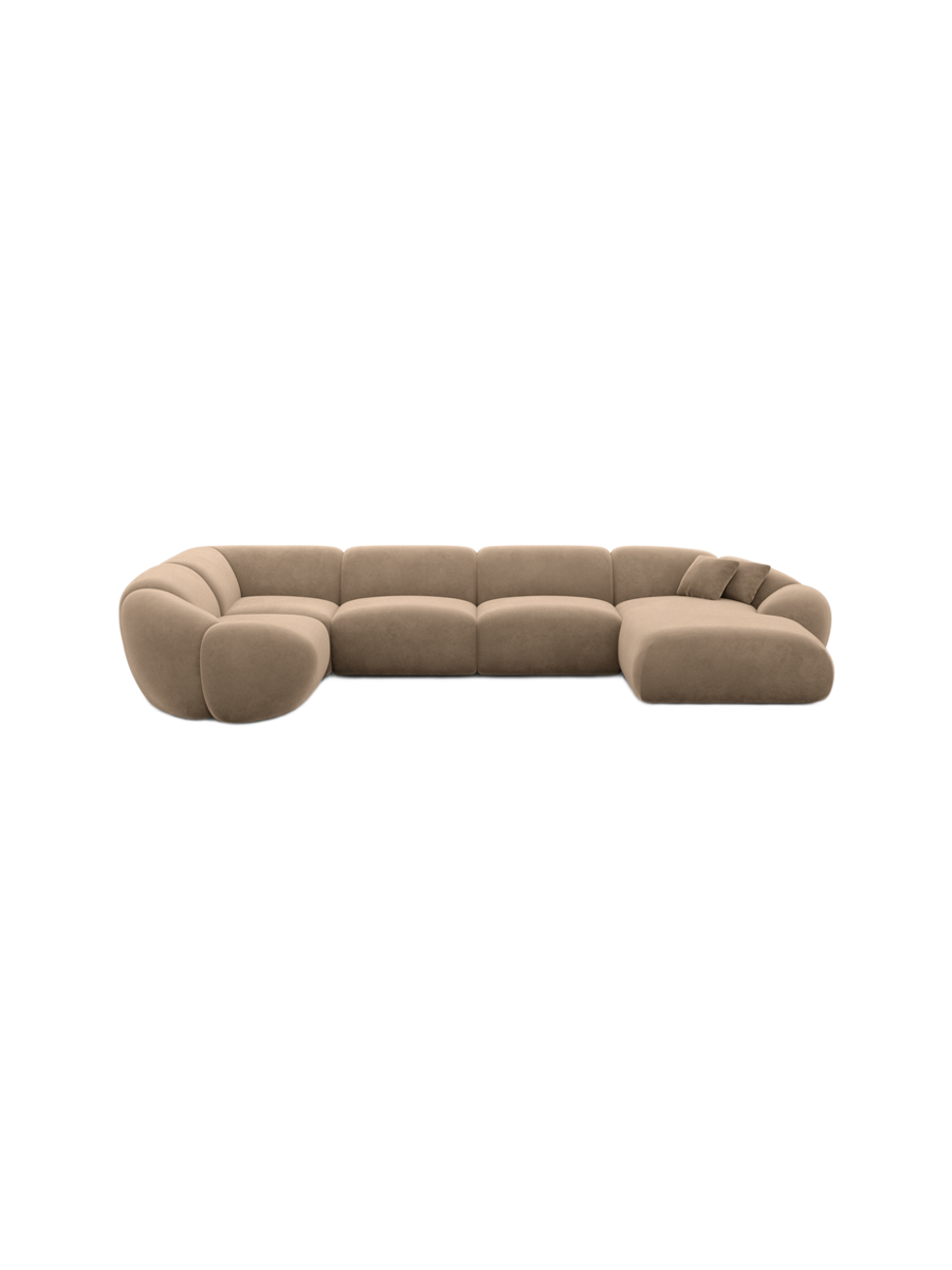 
6-Sitzer Design Panorama-Sofa „Arden XL“ mit Samtbezug - Samtbezug Königsblau / Lange Seite links