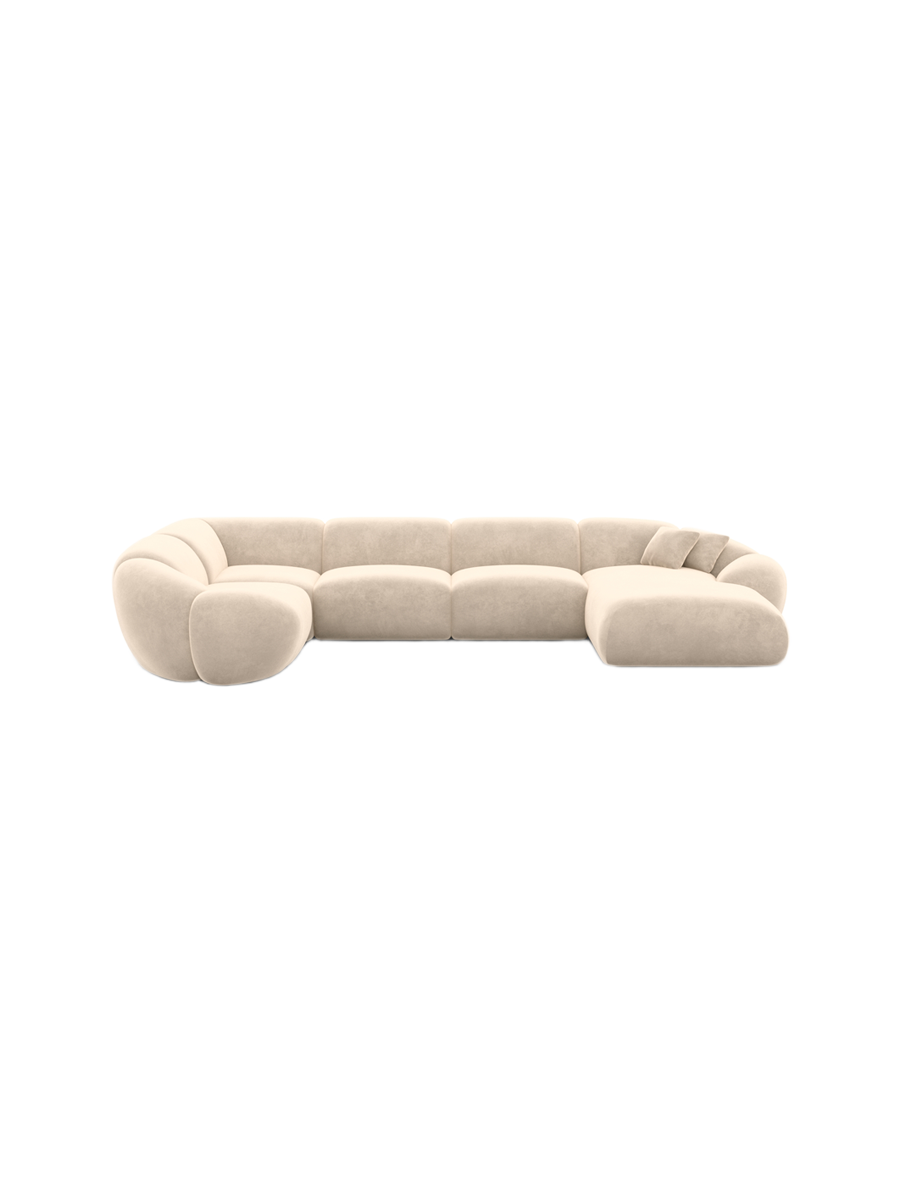 
6-Sitzer Design Panorama-Sofa „Arden XL“ mit Samtbezug - Samtbezug Königsblau / Lange Seite links