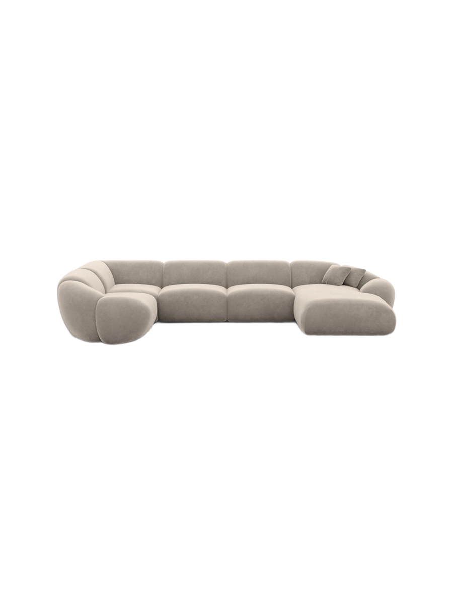 
6-Sitzer Design Panorama-Sofa „Arden XL“ mit Samtbezug - Samtbezug Königsblau / Lange Seite links