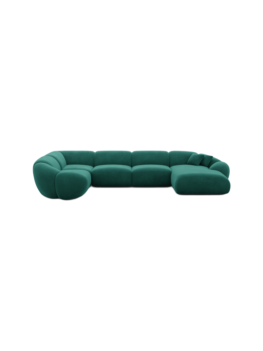 
6-Sitzer Design Panorama-Sofa „Arden XL“ mit Samtbezug - Samtbezug Königsblau / Lange Seite links