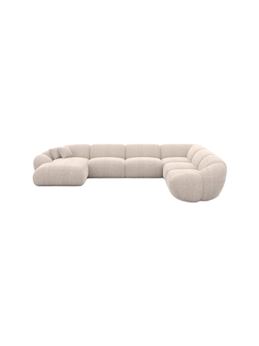 
7-Sitzer Design Panorama-Sofa „Arden XXL“ mit Strukturstoff-Bezug - Strukturstoff Anthrazit / Lange Seite links
