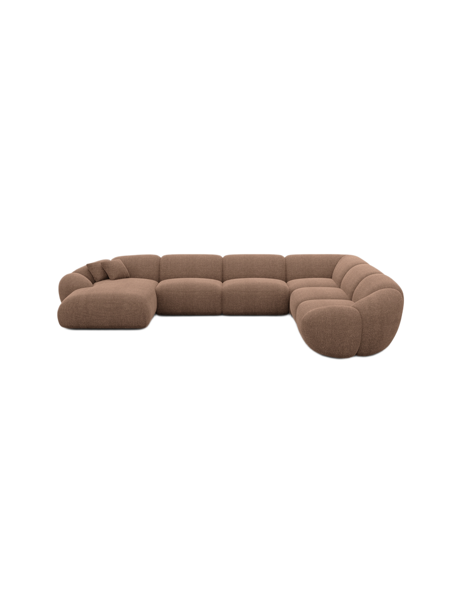
7-Sitzer Design Panorama-Sofa „Arden XXL“ mit Strukturstoff-Bezug - Strukturstoff Anthrazit / Lange Seite links
