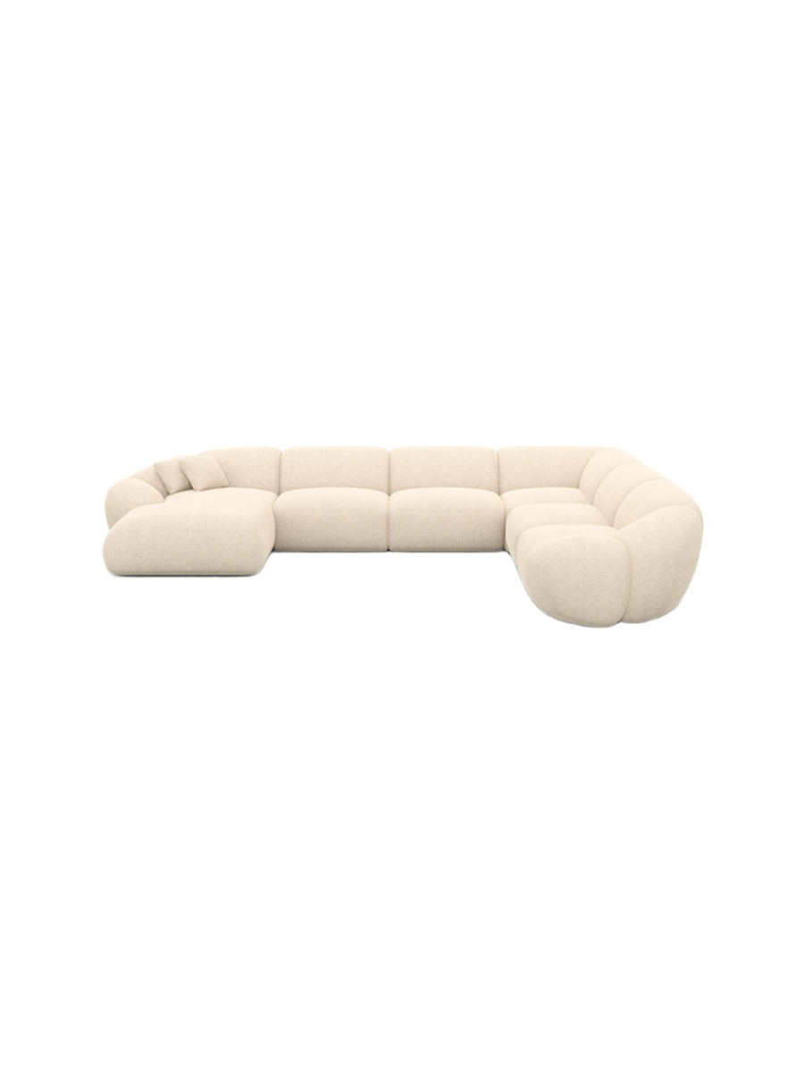 
7-Sitzer Design Panorama-Sofa „Arden XXL“ mit Strukturstoff-Bezug - Strukturstoff Anthrazit / Lange Seite links