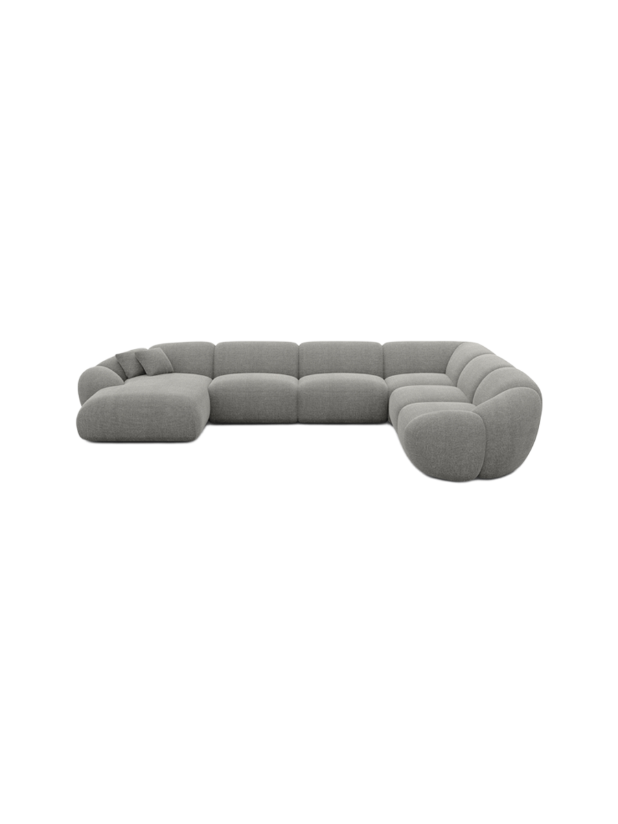 
7-Sitzer Design Panorama-Sofa „Arden XXL“ mit Strukturstoff-Bezug - Strukturstoff Anthrazit / Lange Seite links