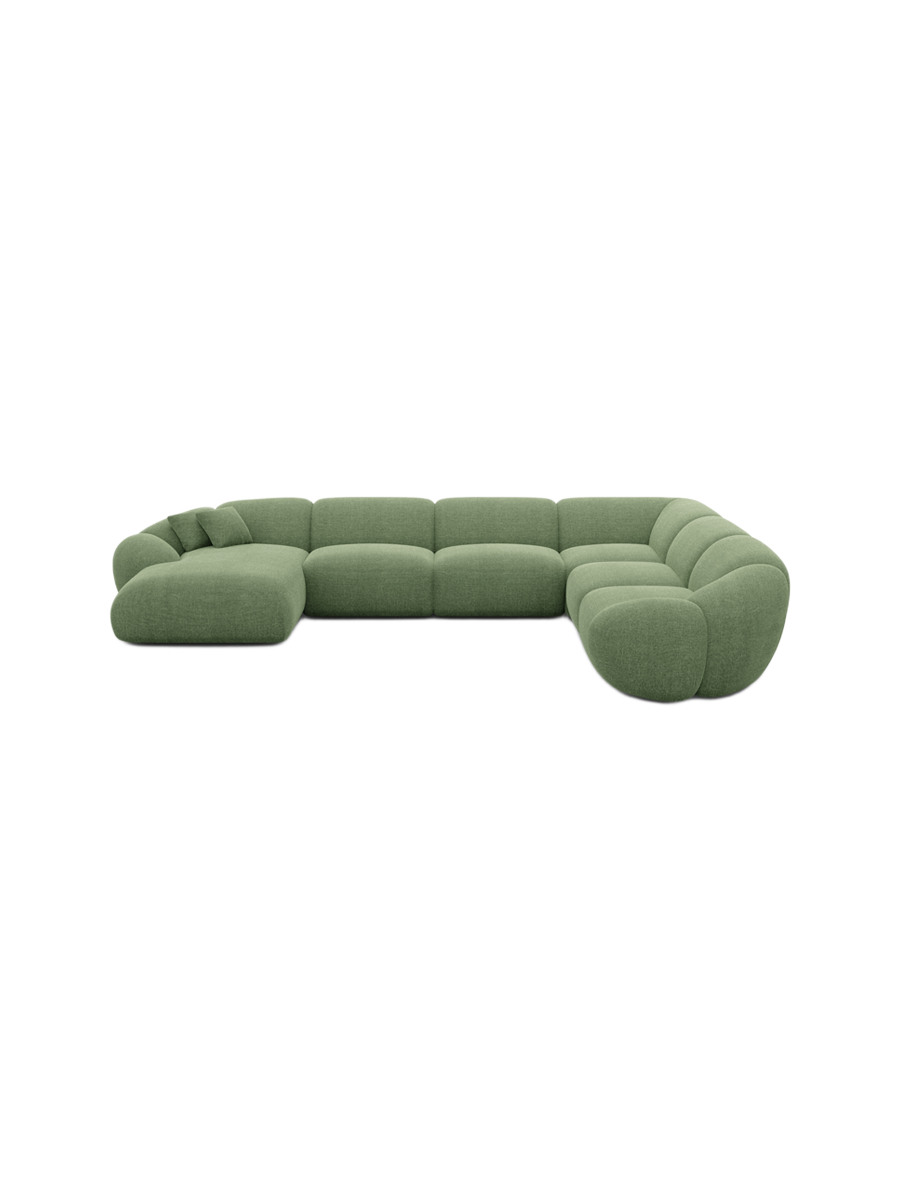 
7-Sitzer Design Panorama-Sofa „Arden XXL“ mit Strukturstoff-Bezug - Strukturstoff Anthrazit / Lange Seite links