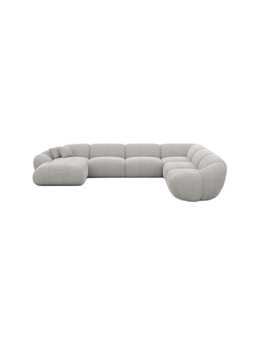 
7-Sitzer Design Panorama-Sofa „Arden XXL“ mit Strukturstoff-Bezug - Strukturstoff Anthrazit / Lange Seite links