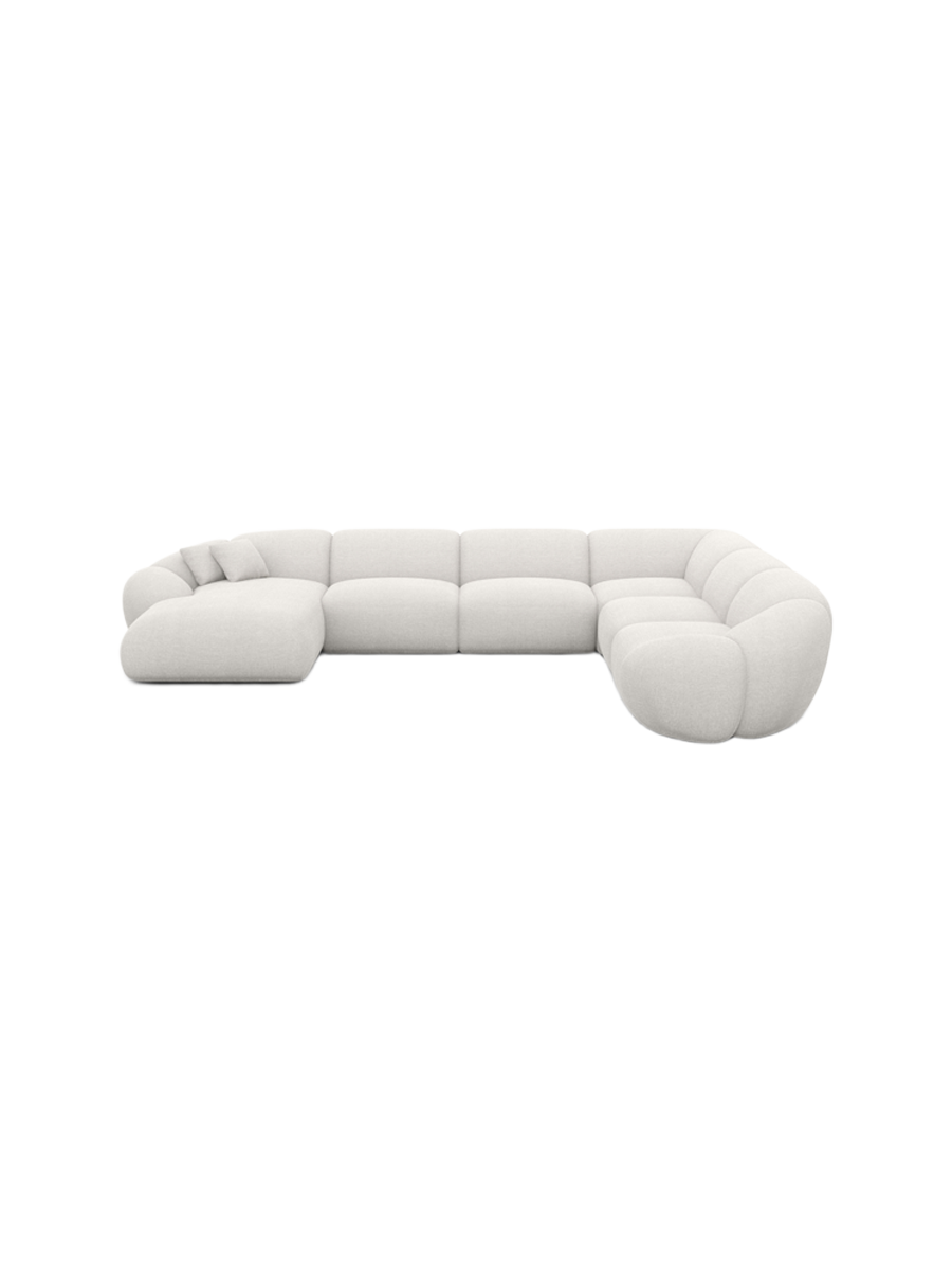 
7-Sitzer Design Panorama-Sofa „Arden XXL“ mit Strukturstoff-Bezug - Strukturstoff Anthrazit / Lange Seite links