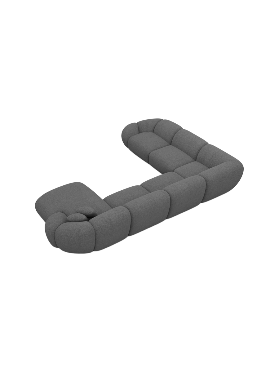 
7-Sitzer Design Panorama-Sofa „Arden XXL“ mit Bouclé-Bezug - Bouclé Graphit / Lange Seite links