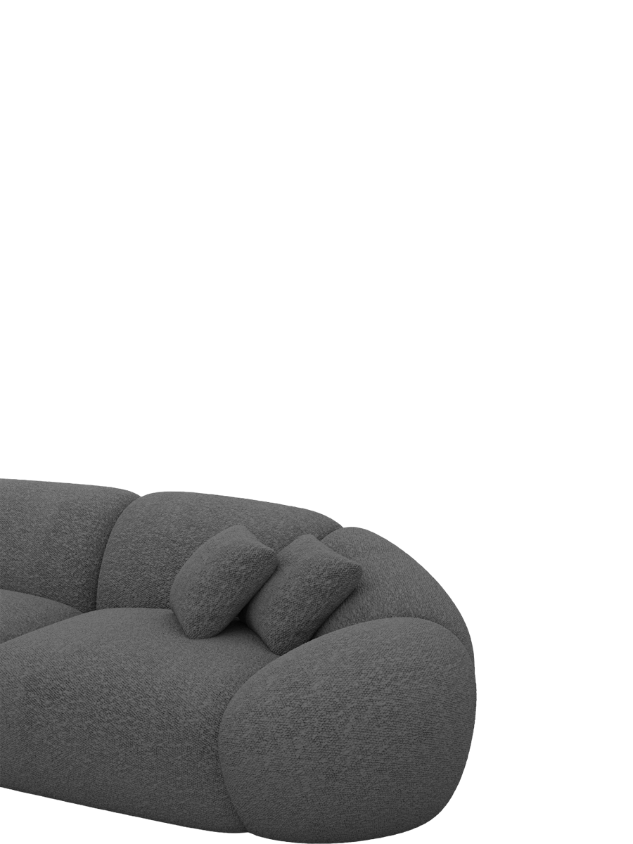 
7-Sitzer Design Panorama-Sofa „Arden XXL“ mit Bouclé-Bezug - Bouclé Graphit / Lange Seite links