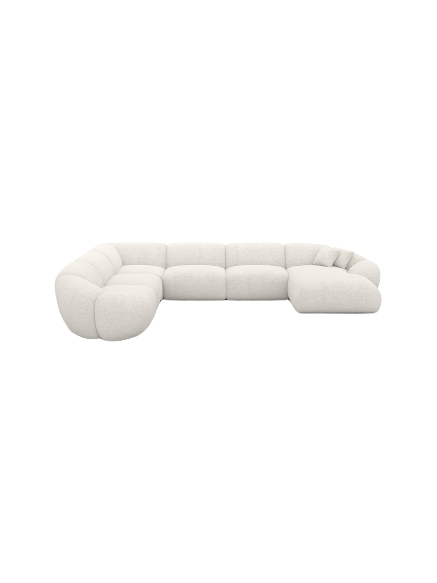 
7-Sitzer Design Panorama-Sofa „Arden XXL“ mit Bouclé-Bezug - Bouclé Graphit / Lange Seite links