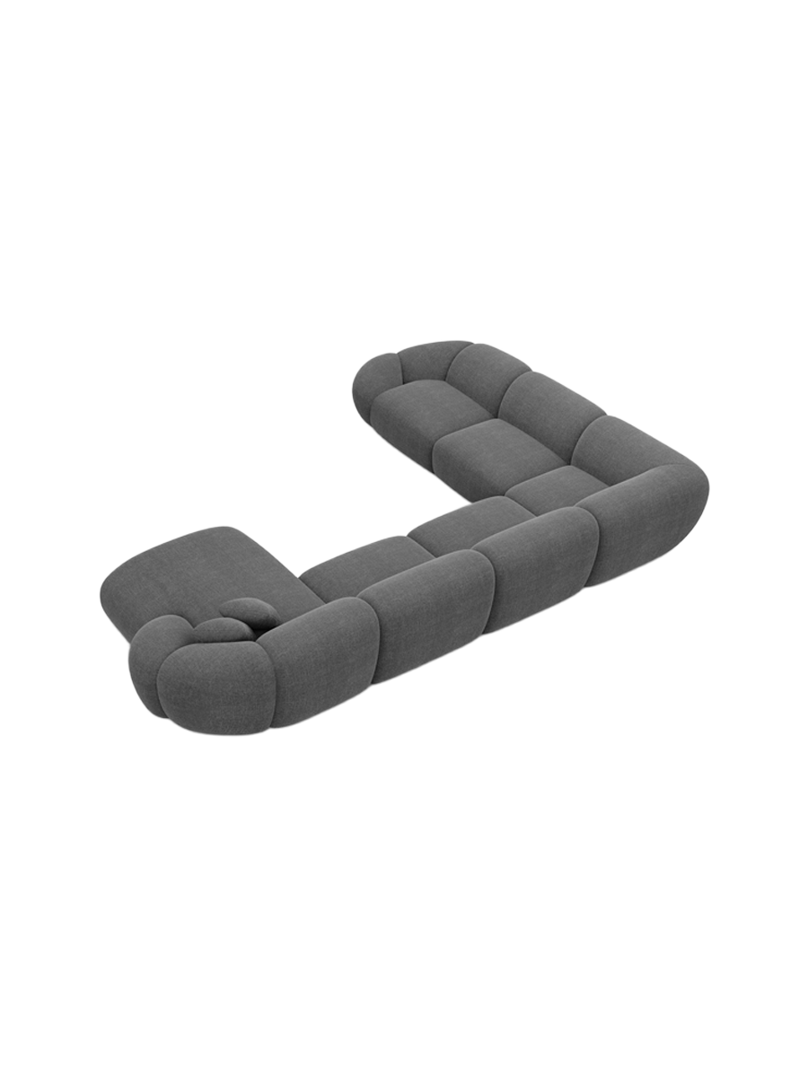 
7-Sitzer Design Panorama-Sofa „Arden XXL“ mit Strukturstoff-Bezug - Strukturstoff Anthrazit / Lange Seite links