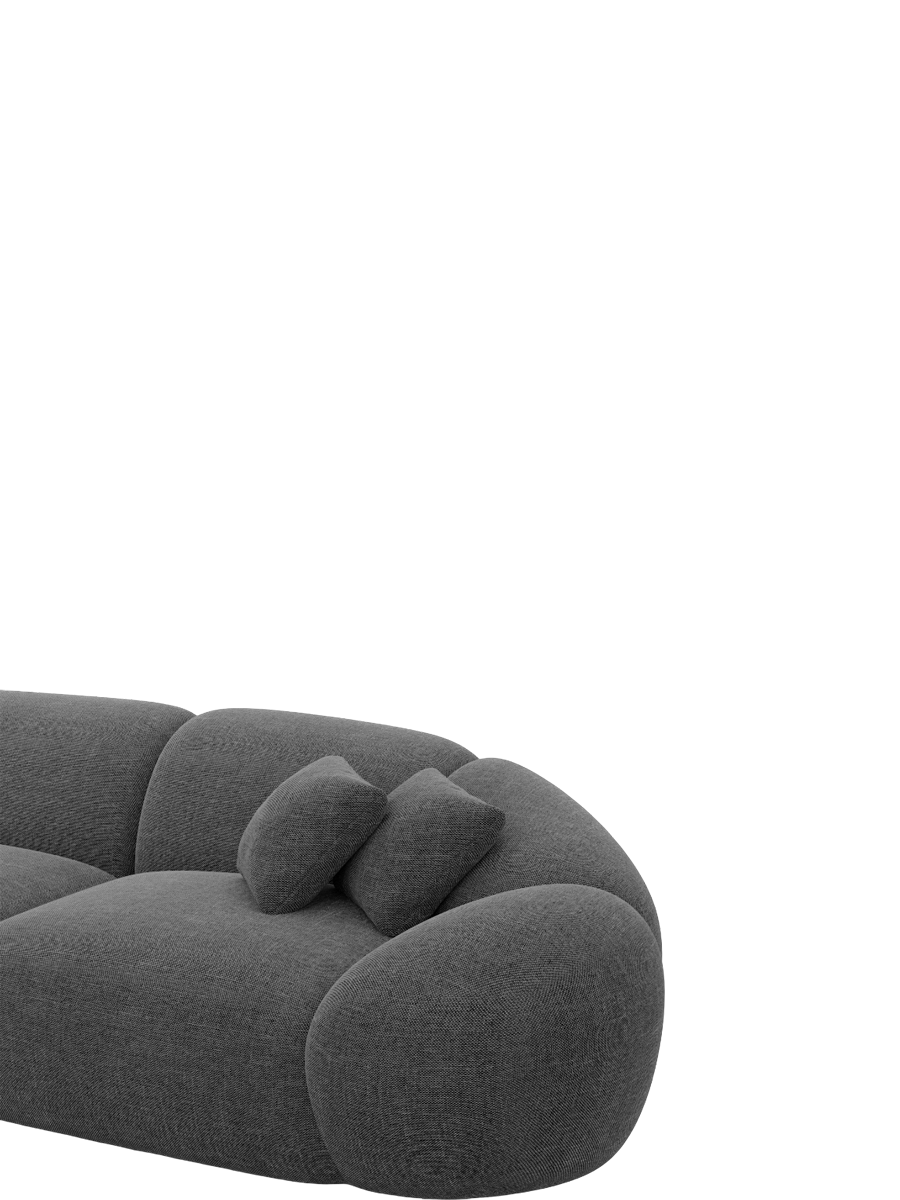 
7-Sitzer Design Panorama-Sofa „Arden XXL“ mit Strukturstoff-Bezug - Strukturstoff Anthrazit / Lange Seite links