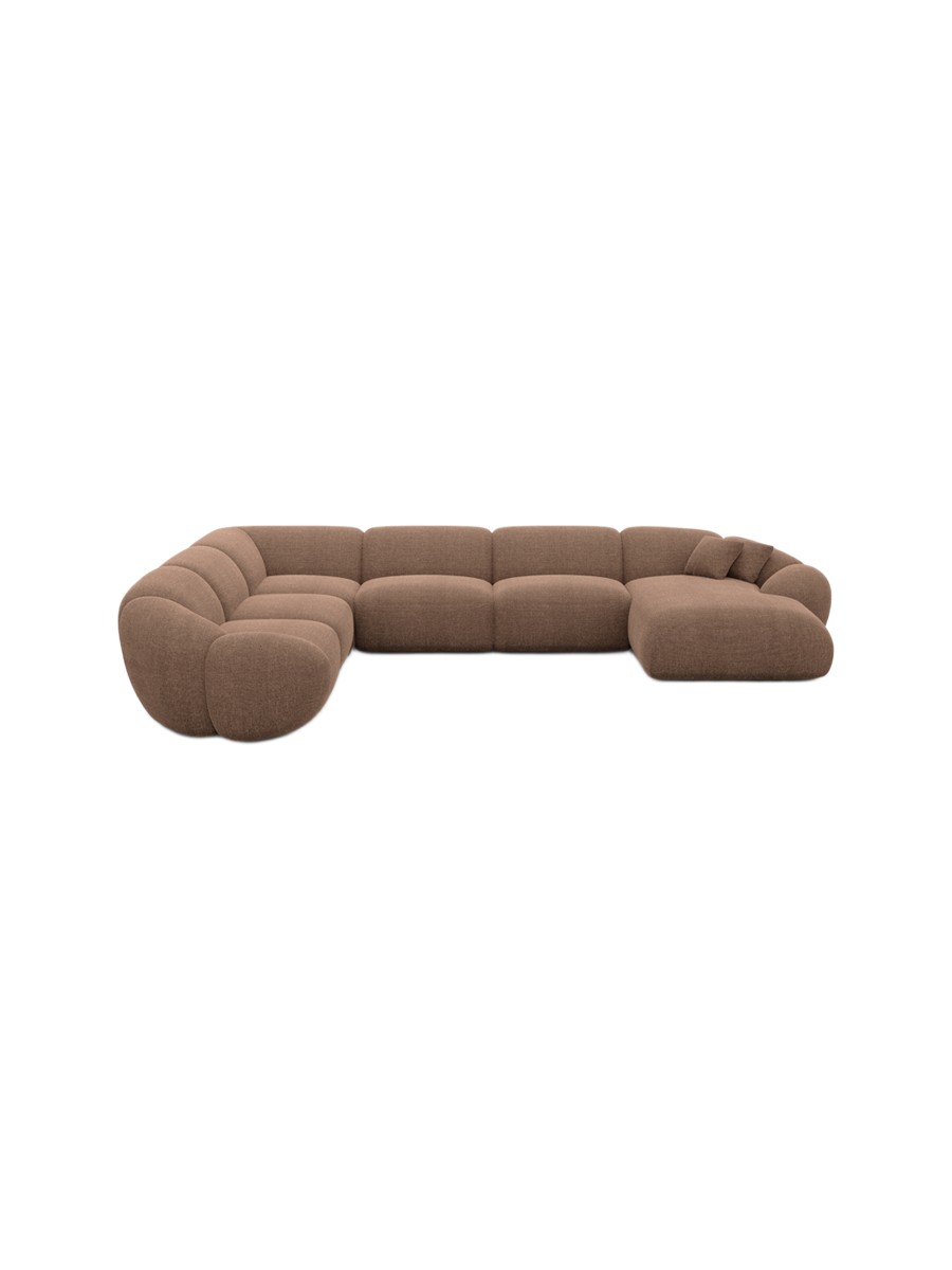 
7-Sitzer Design Panorama-Sofa „Arden XXL“ mit Strukturstoff-Bezug - Strukturstoff Anthrazit / Lange Seite links