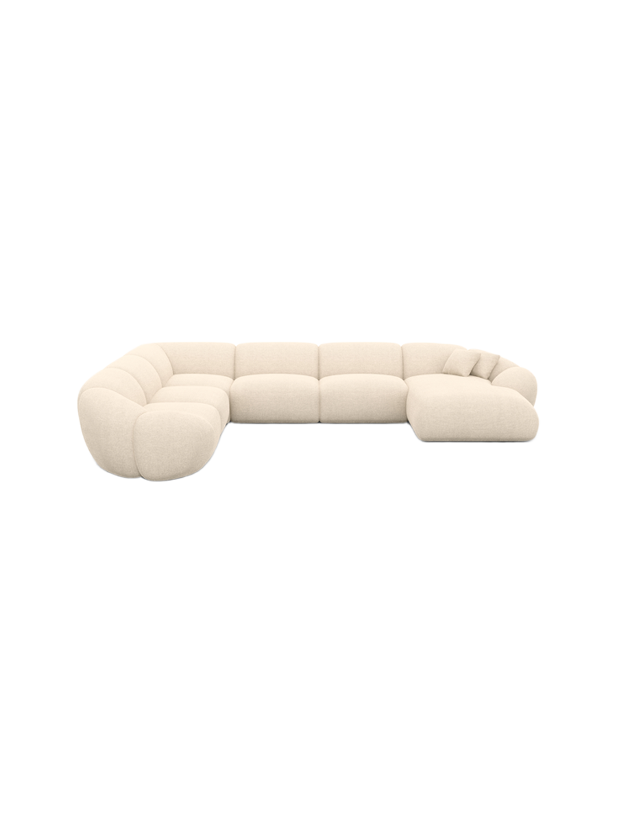
7-Sitzer Design Panorama-Sofa „Arden XXL“ mit Strukturstoff-Bezug - Strukturstoff Anthrazit / Lange Seite links