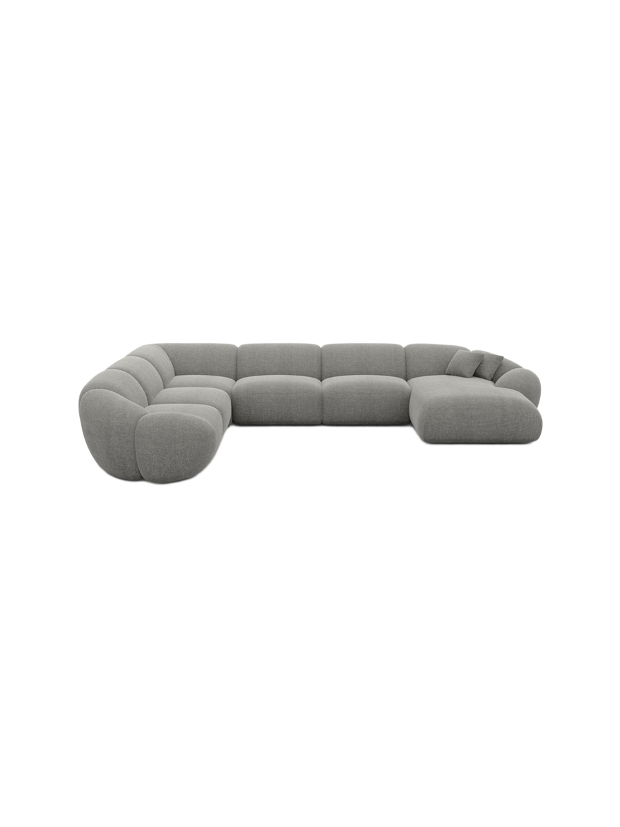 
7-Sitzer Design Panorama-Sofa „Arden XXL“ mit Strukturstoff-Bezug - Strukturstoff Anthrazit / Lange Seite links