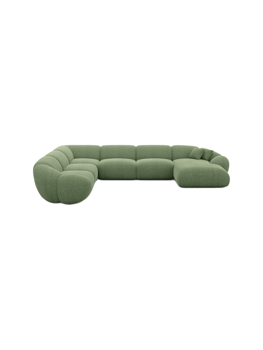 
7-Sitzer Design Panorama-Sofa „Arden XXL“ mit Strukturstoff-Bezug - Strukturstoff Anthrazit / Lange Seite links