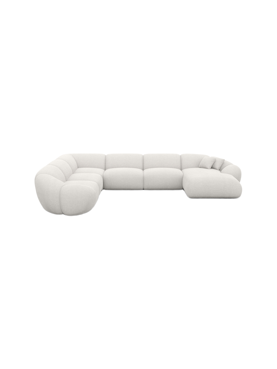 
7-Sitzer Design Panorama-Sofa „Arden XXL“ mit Strukturstoff-Bezug - Strukturstoff Anthrazit / Lange Seite links