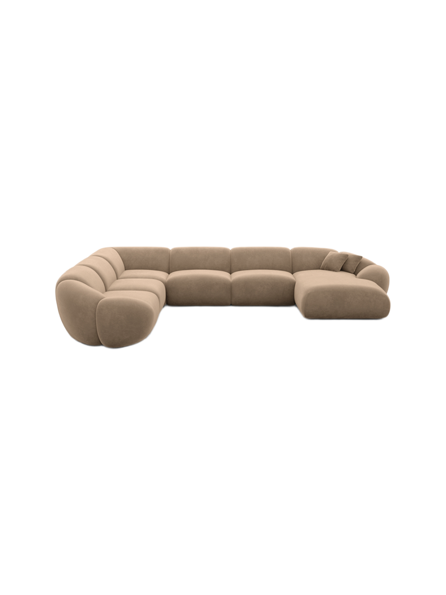 
7-Sitzer Design Panorama-Sofa „Arden XXL“ mit Samtbezug - Samtbezug Königsblau / Lange Seite links