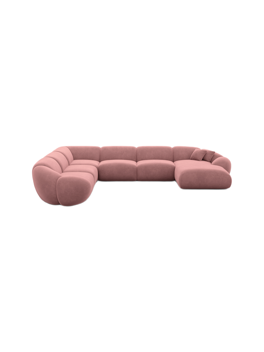 
7-Sitzer Design Panorama-Sofa „Arden XXL“ mit Samtbezug - Samtbezug Königsblau / Lange Seite links