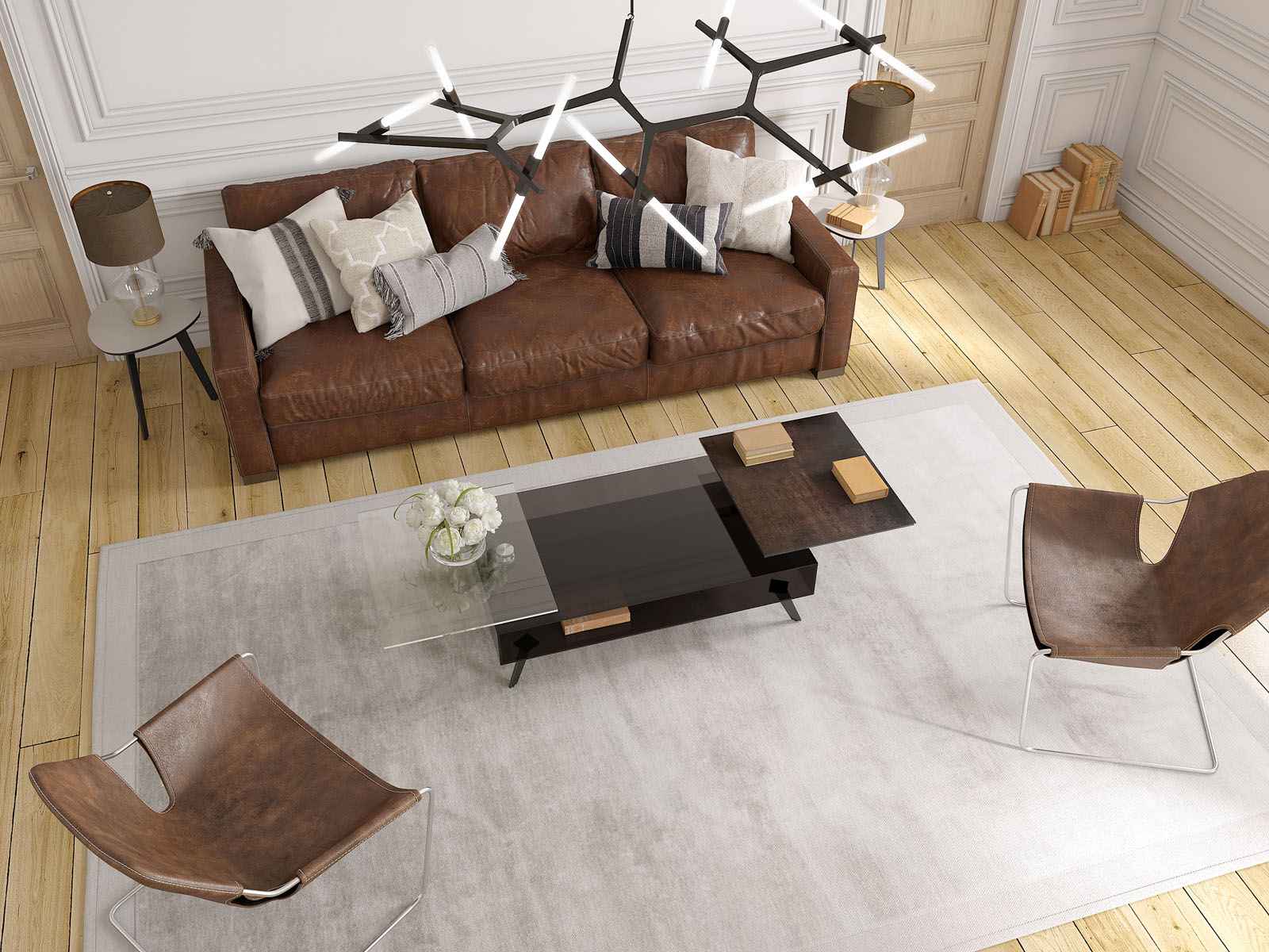 
Extendable, Flexible Designer Ceramic Coffee Table "Memphis"