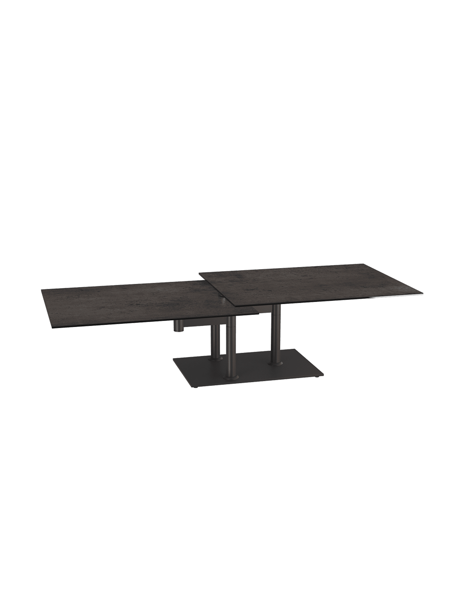 
Extendable, flexible designer ceramic coffee table "Opera Double" - Titan
