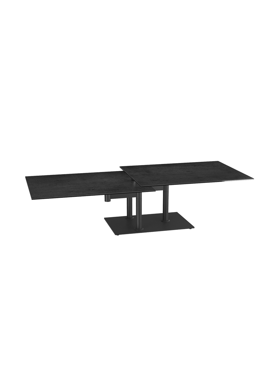 
Extendable, flexible designer ceramic coffee table "Opera Double" - Titan