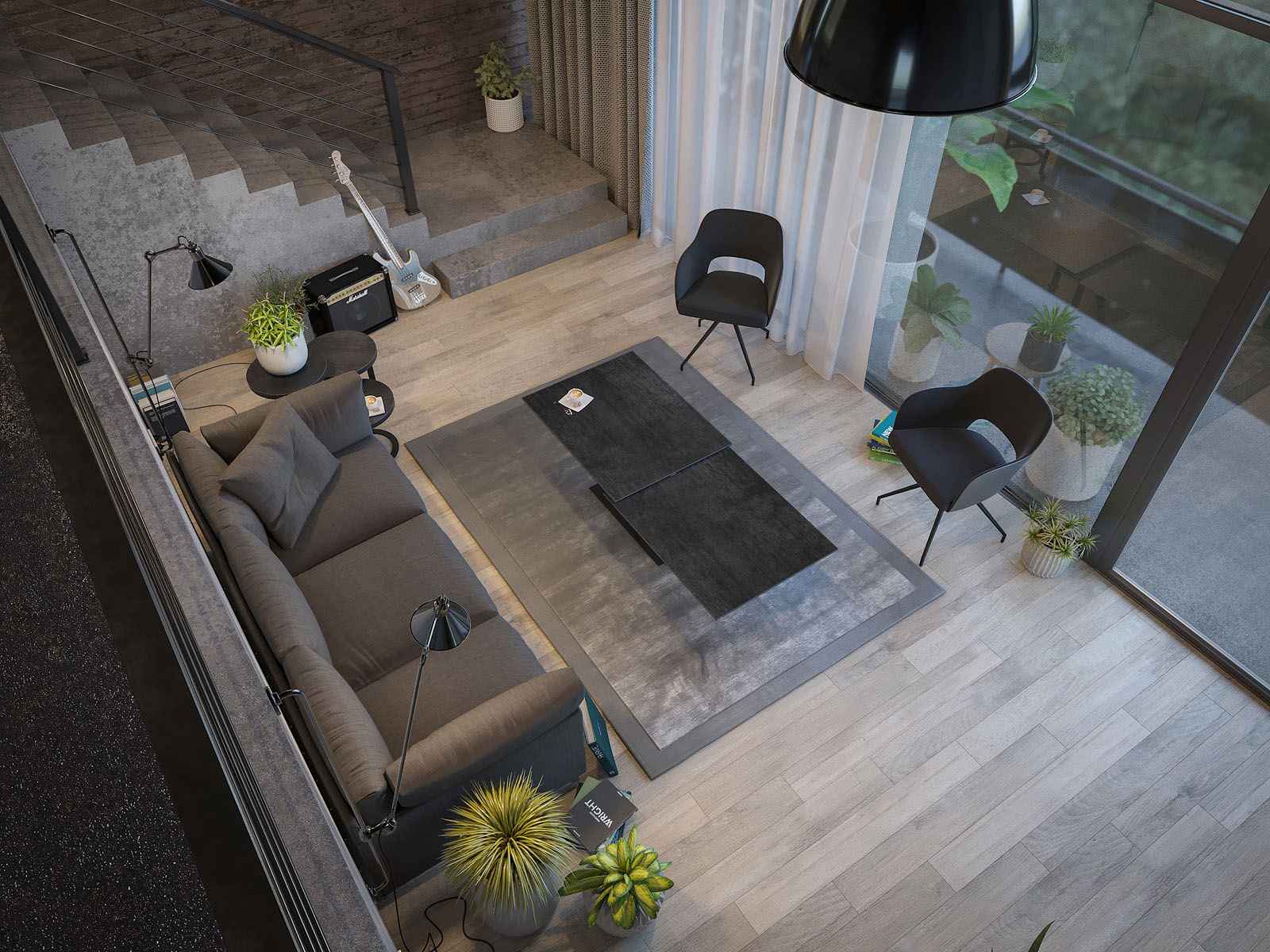 
Extendable, flexible designer ceramic coffee table "Opera Double" - Titan