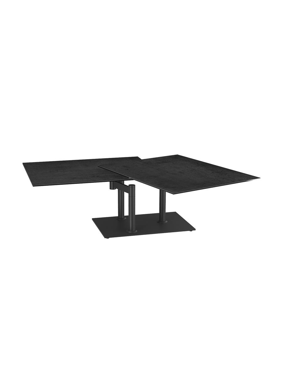 
Extendable, flexible designer ceramic coffee table "Opera Double" - Titan