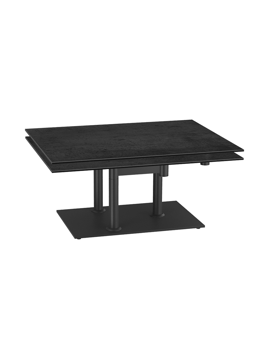 
Extendable, flexible designer ceramic coffee table "Opera Double" - Titan
