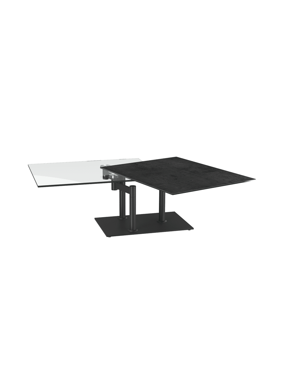 
Extendable, Flexible Designer Ceramic Coffee Table "Opera" - Titanium/Black