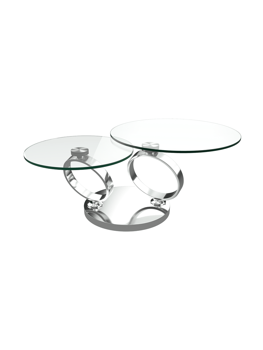
Table basse design extensible et modulable « Eolia Silver » - Céramique Silver