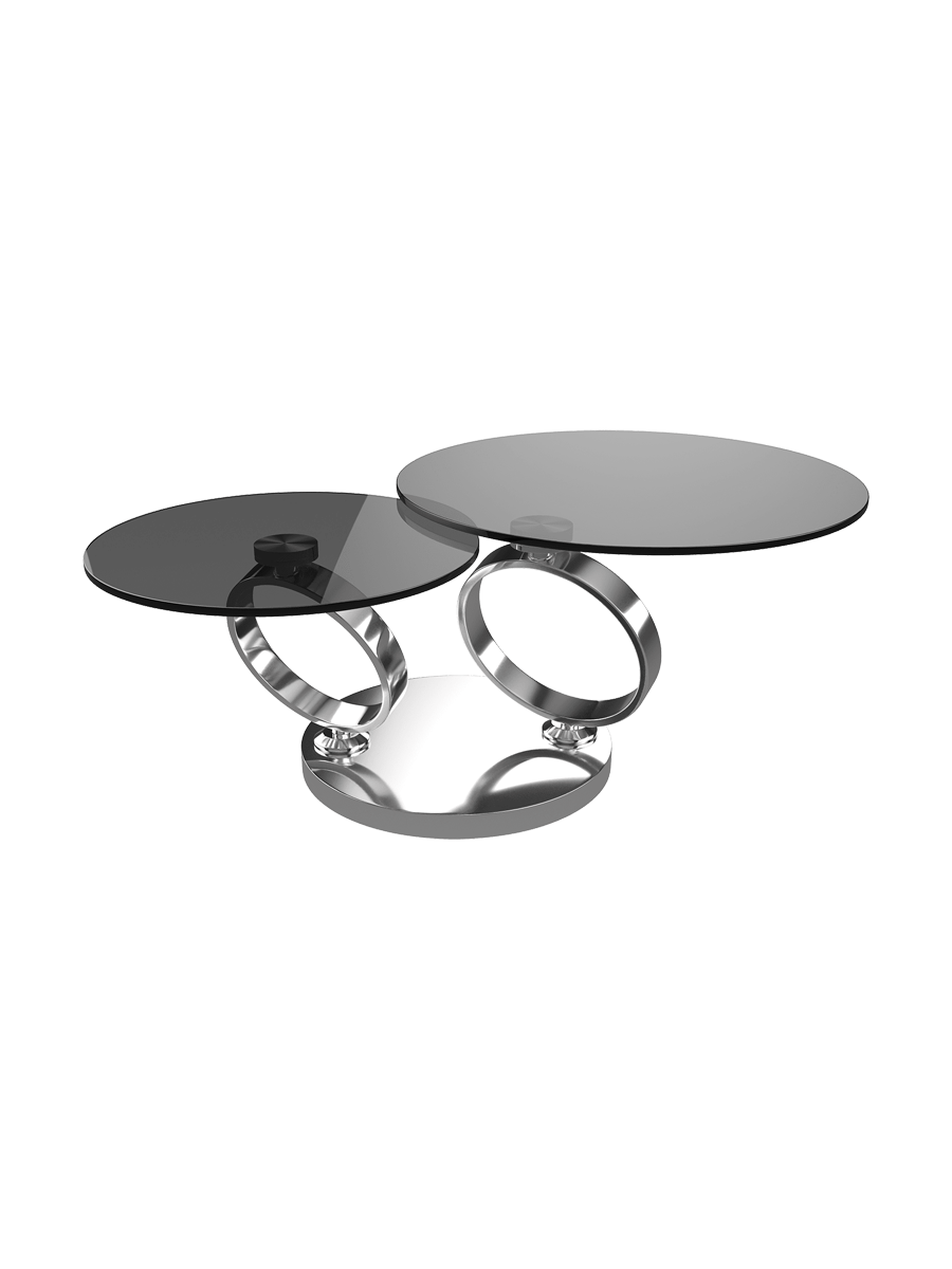 
Table basse design extensible et modulable « Eolia Silver » - Céramique Silver