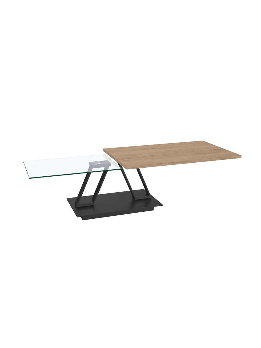 
Extendable, Flexible Designer Ceramic Coffee Table "Barcelona" - Titanium/Black