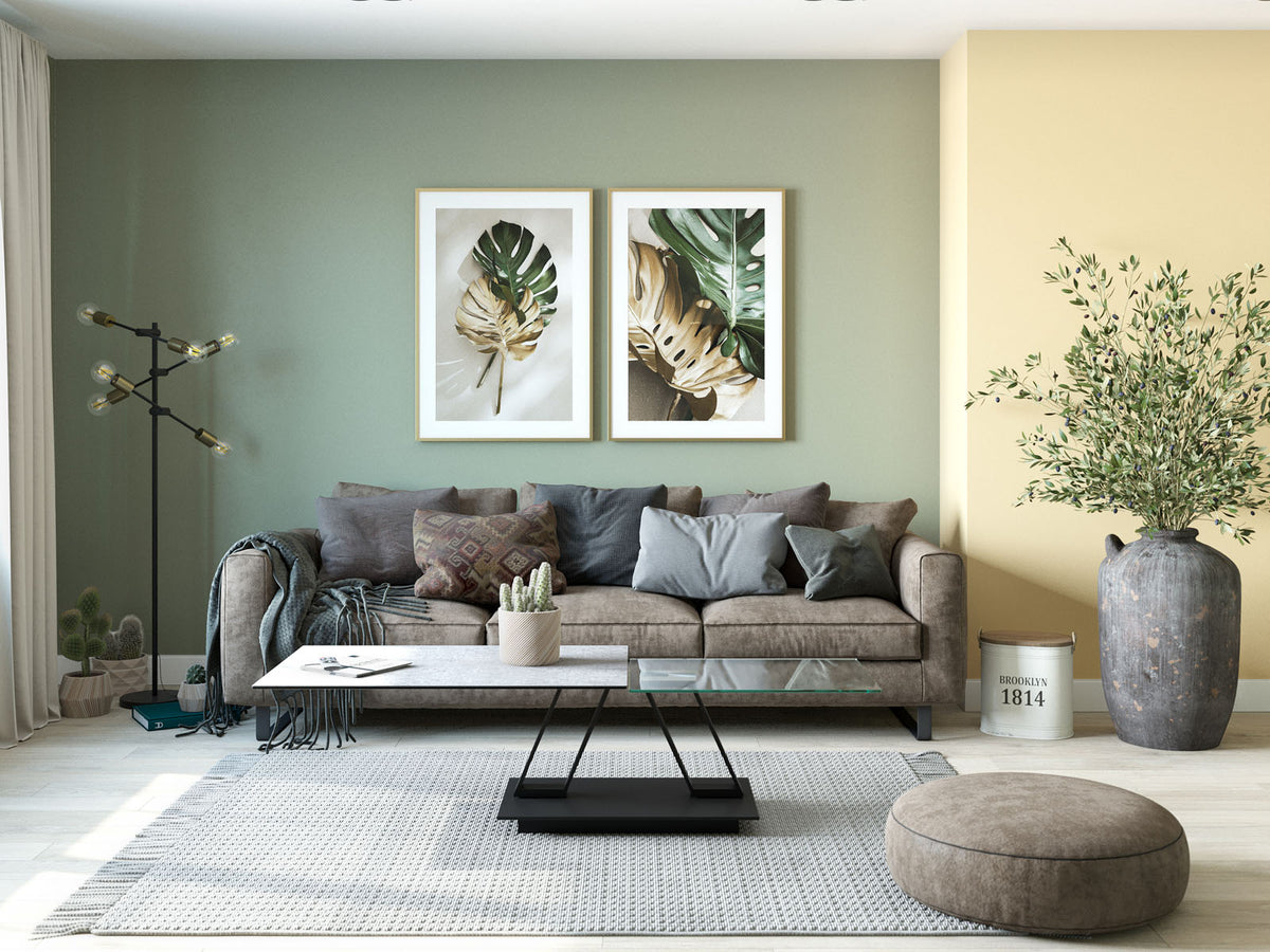 
Ausziehbarer, flexibler Design Keramik Couchtisch „Barcelona“ - Silver/Schwarz