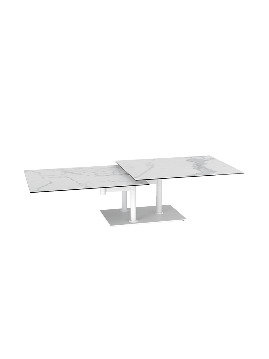
Extendable, flexible designer ceramic coffee table "Opera Double" - Titan