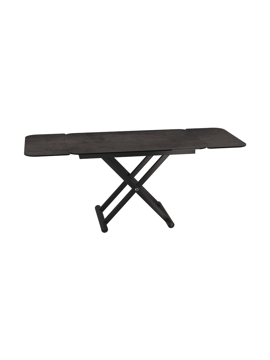 
Höhenverstellbarer und ausziehbarer Design Ess- und Couchtisch „Enora“ - Rostbraun