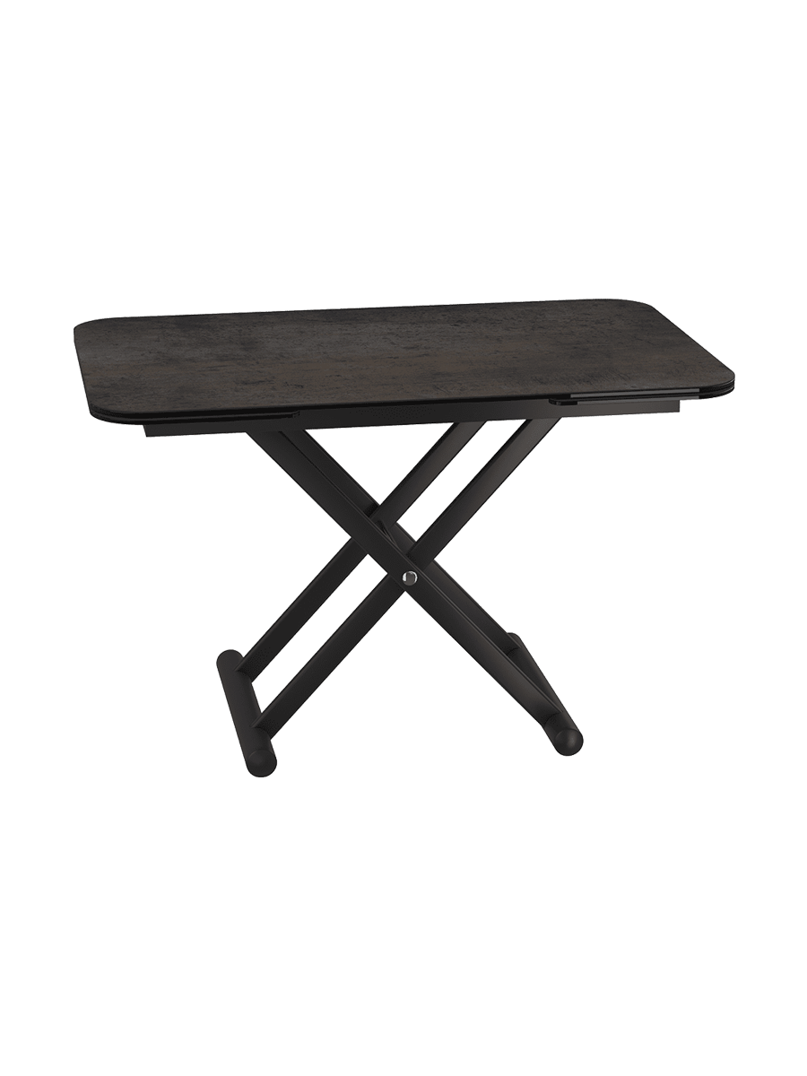 
Höhenverstellbarer und ausziehbarer Design Ess- und Couchtisch „Enora“ - Rostbraun