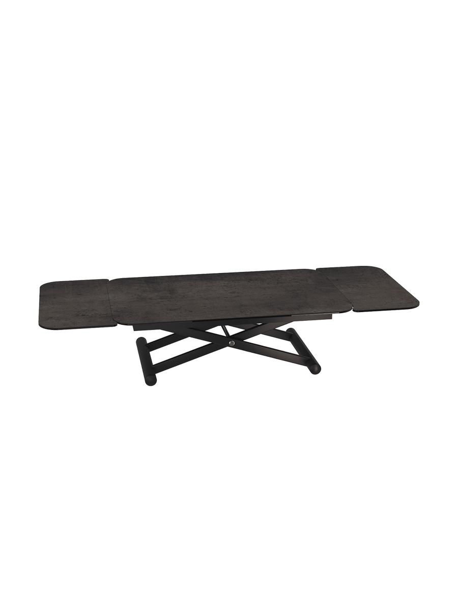 
Höhenverstellbarer und ausziehbarer Design Ess- und Couchtisch „Enora“ - Rostbraun