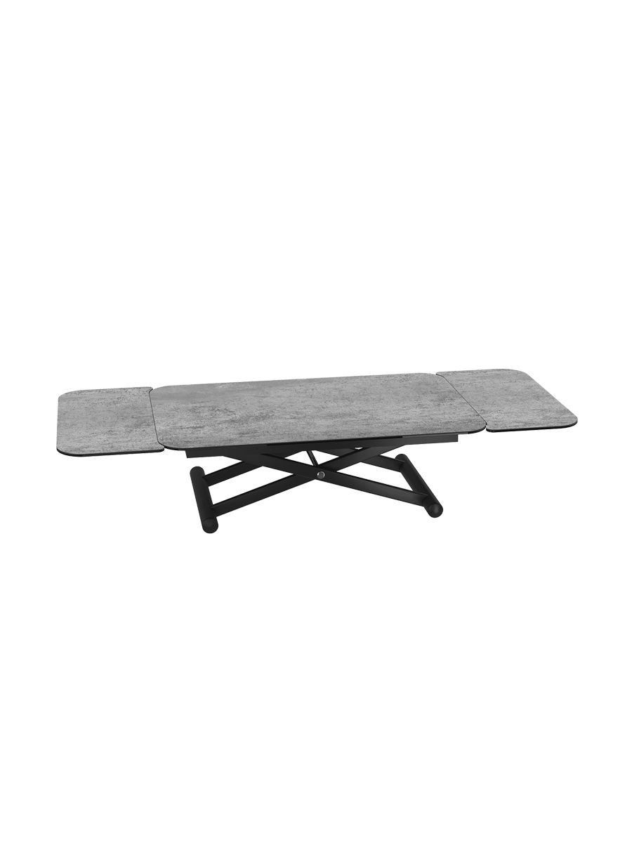 
Höhenverstellbarer und ausziehbarer Design Ess- und Couchtisch „Enora“ - Silver