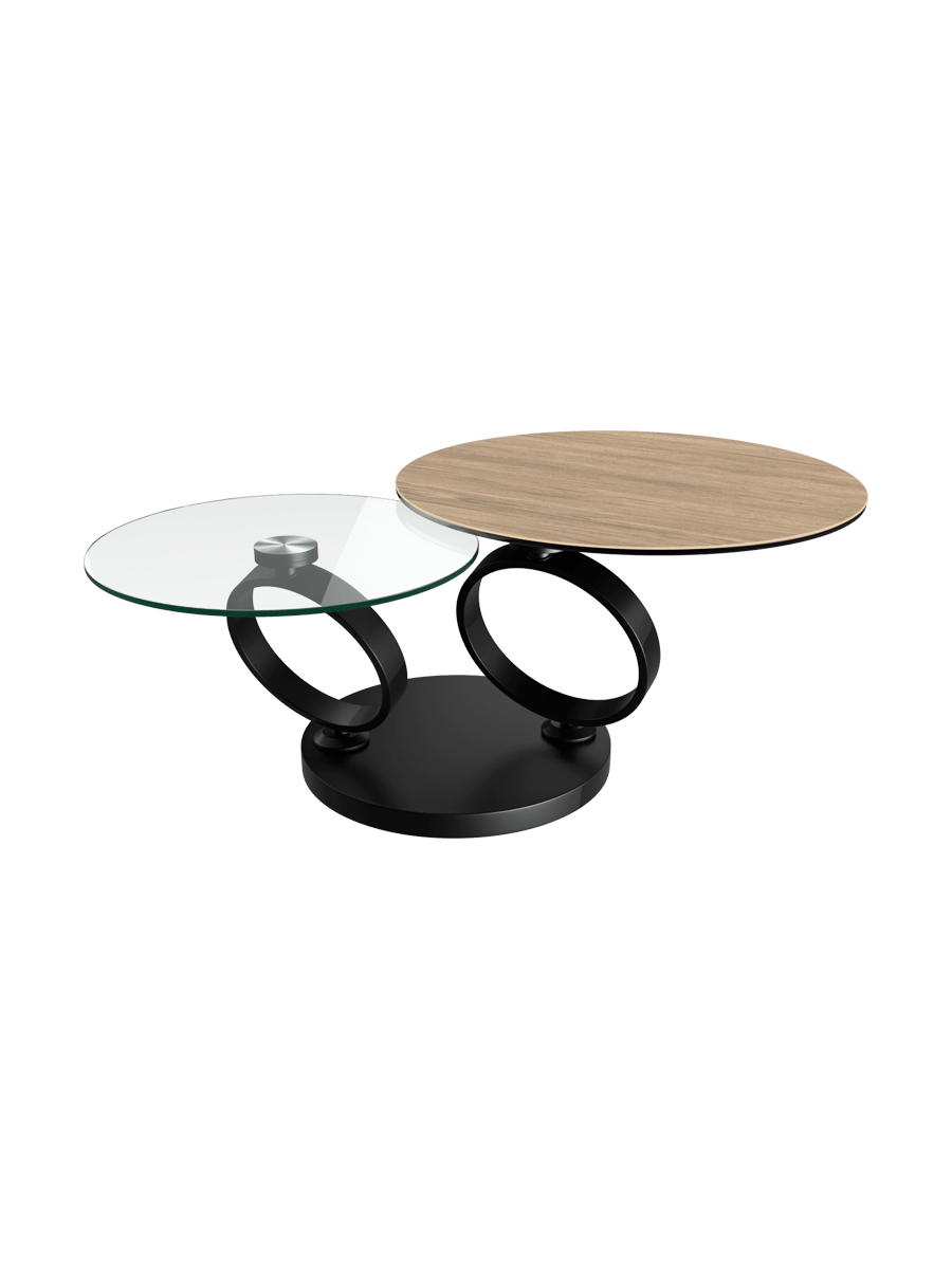 
Extendable, flexible designer coffee table "Eolia Black" - Ceramic Titanium