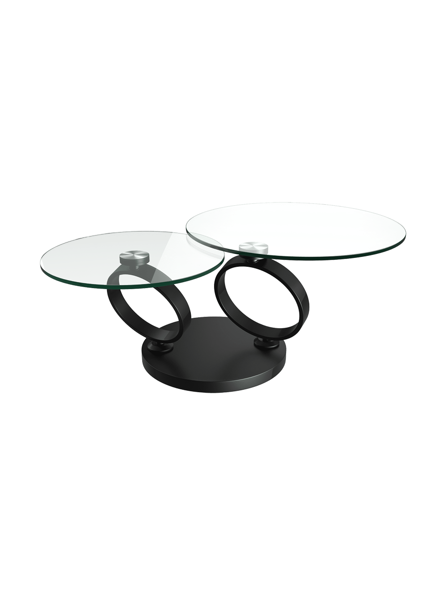
Extendable, flexible designer coffee table "Eolia Black" - Ceramic Titanium
