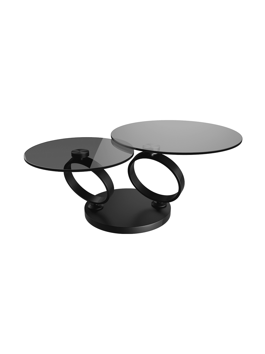 
Extendable, flexible designer coffee table "Eolia Black" - Ceramic Titanium