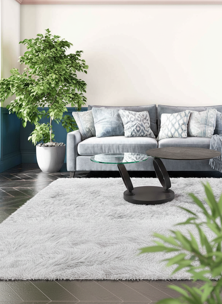 
Ausziehbarer, flexibler Design Couchtisch „Eolia Black“ - Keramik Rostbraun