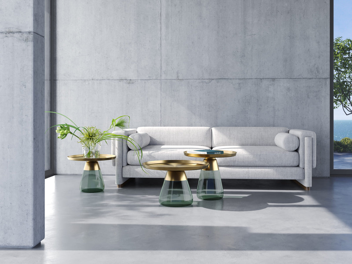 
Tavolino da caffè di design «Drop» in diverse varianti - Oro/Verde