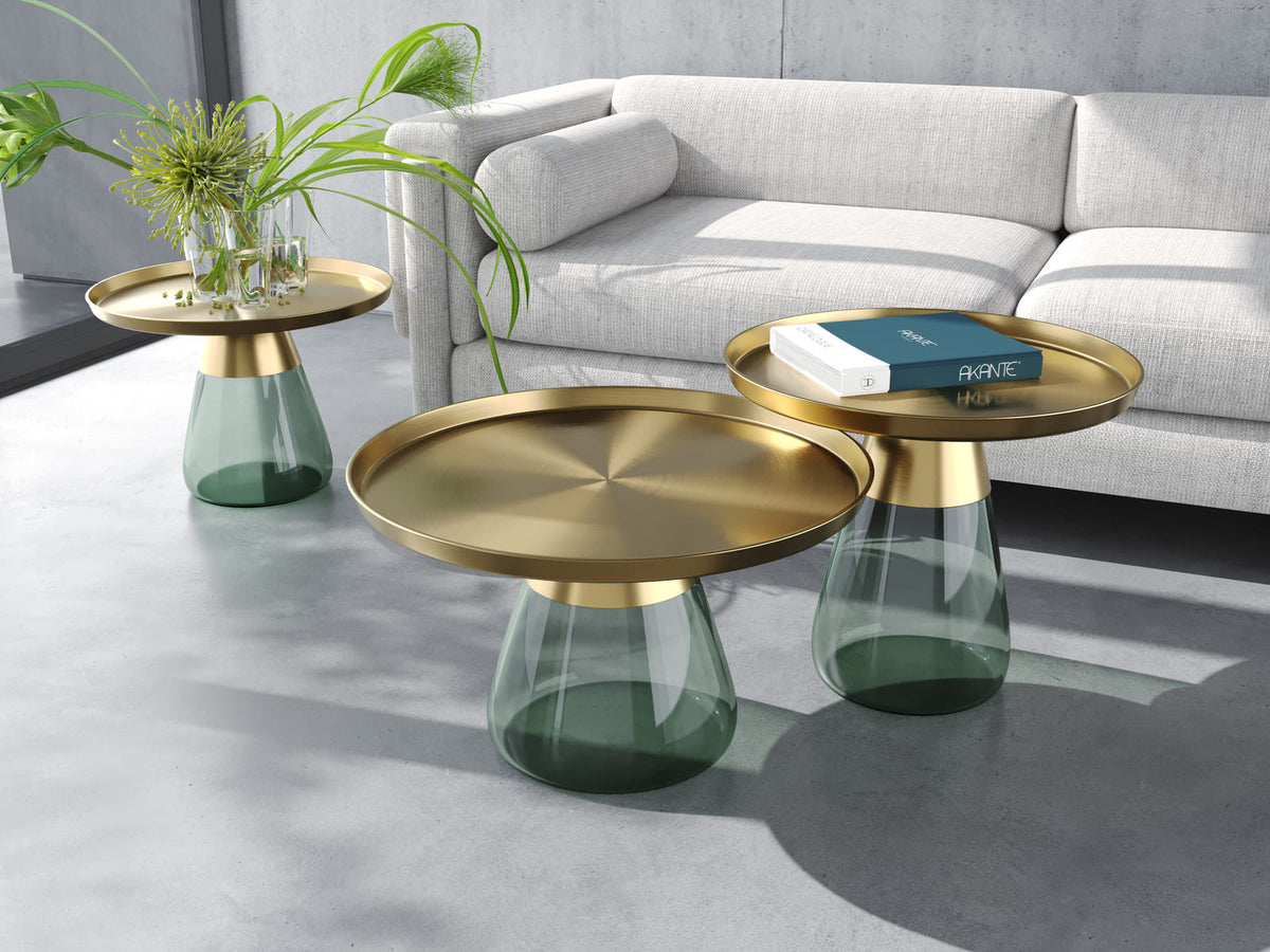 
Tavolino da caffè di design «Drop» in diverse varianti - Oro/Verde