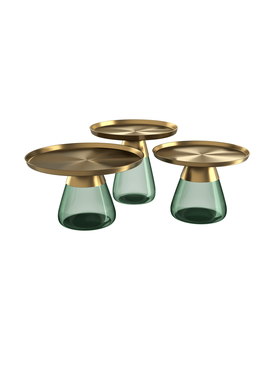 
Tavolino da caffè di design «Drop» in diverse varianti - Oro/Verde