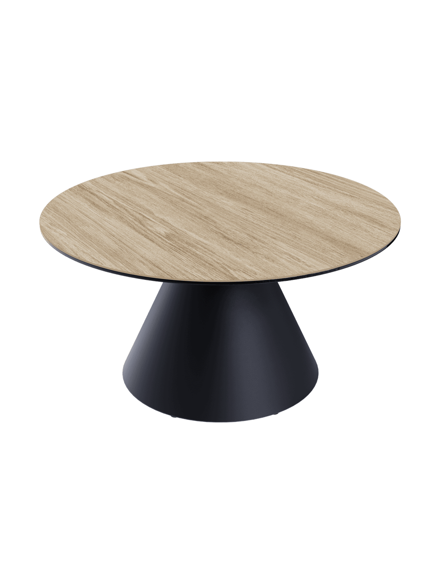 
Design Couchtisch „Faro“ Ø 70 cm - Tischplatte: Zementgrau / Füsse: Schwarz